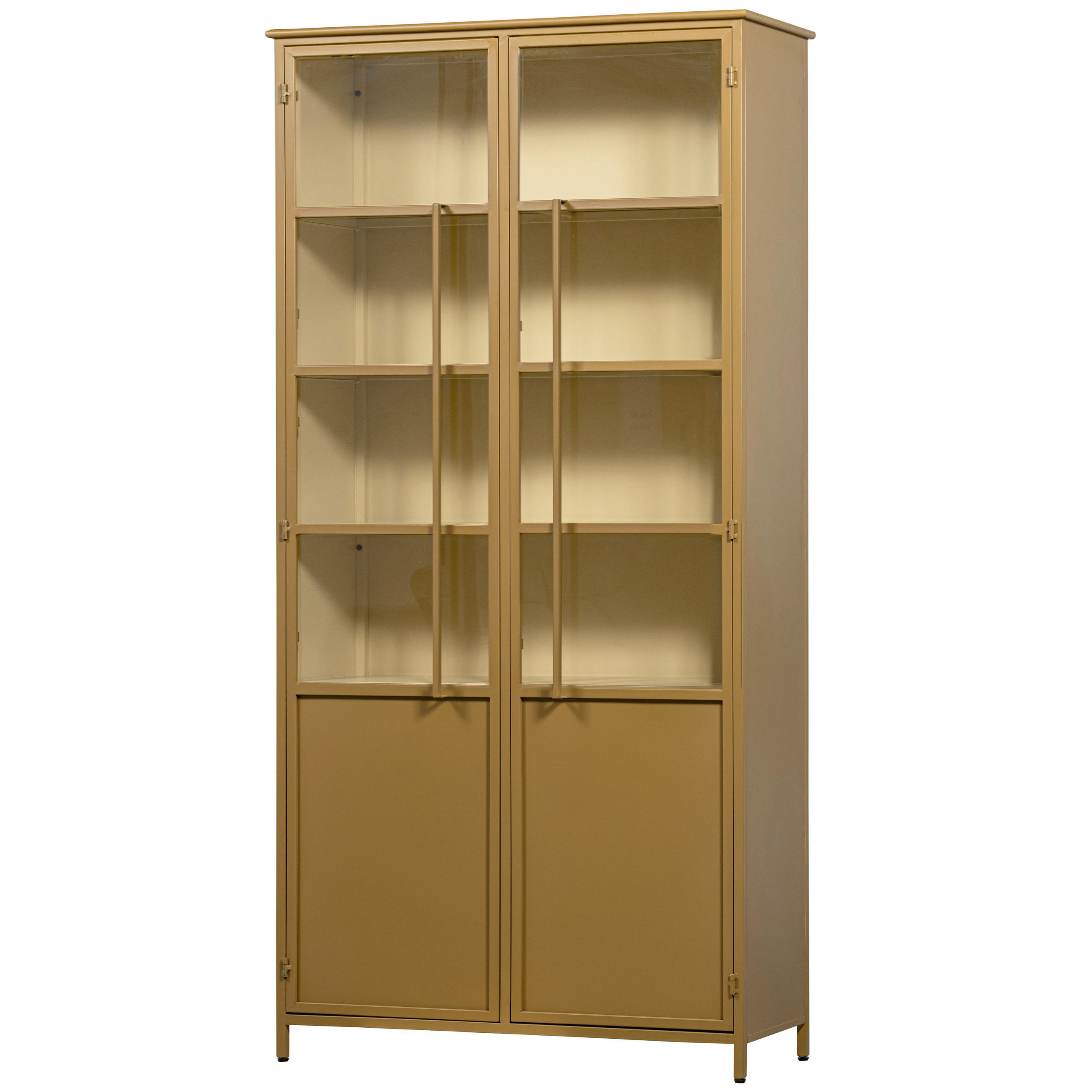 VITRINE in Honig  - Honig, Design, Glas/Metall (96/200/40cm) - Livetastic
