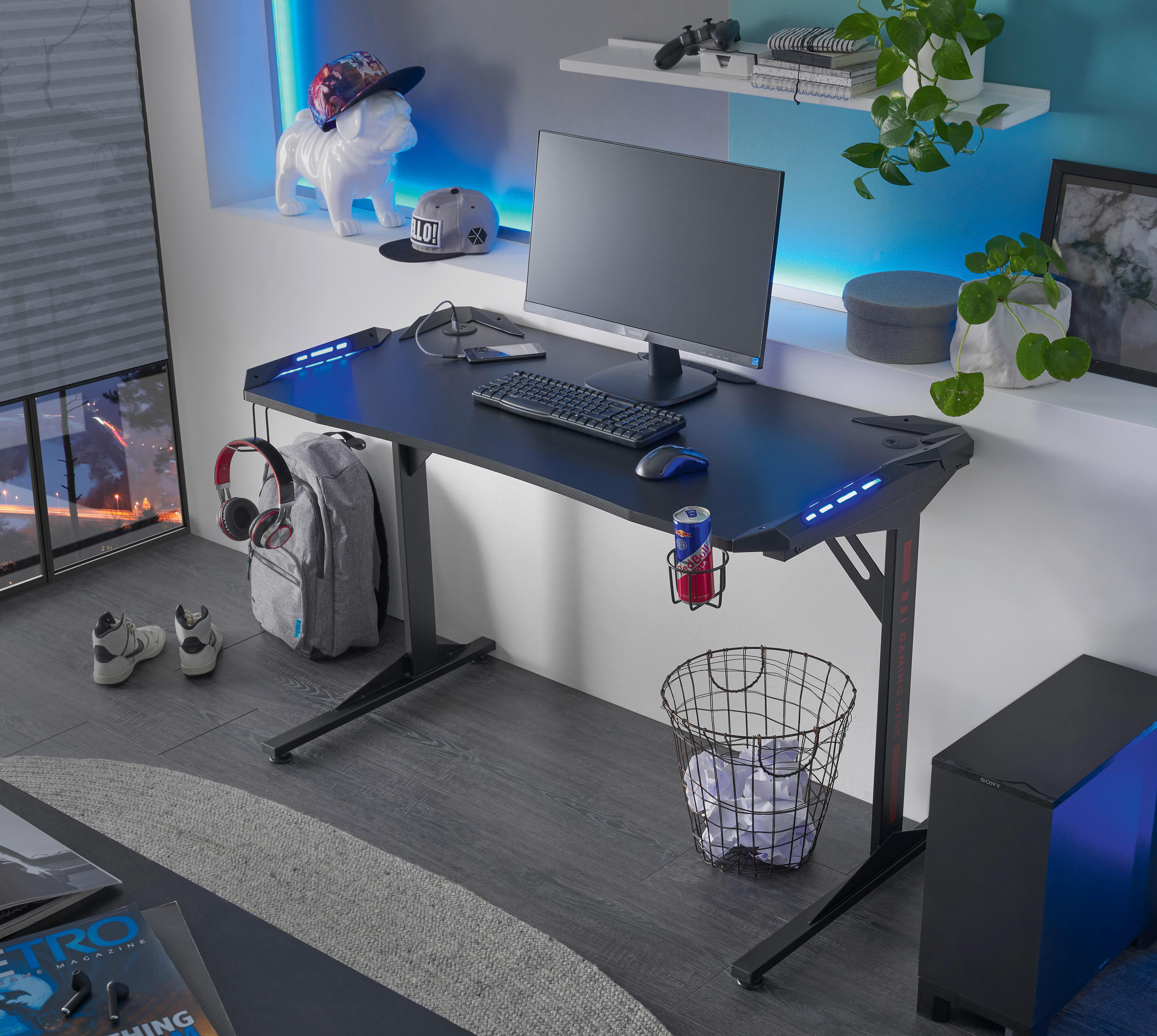 GAMER ASZTAL 119/78/60 cm  - Design, műanyag (119/78/60cm) - Carryhome