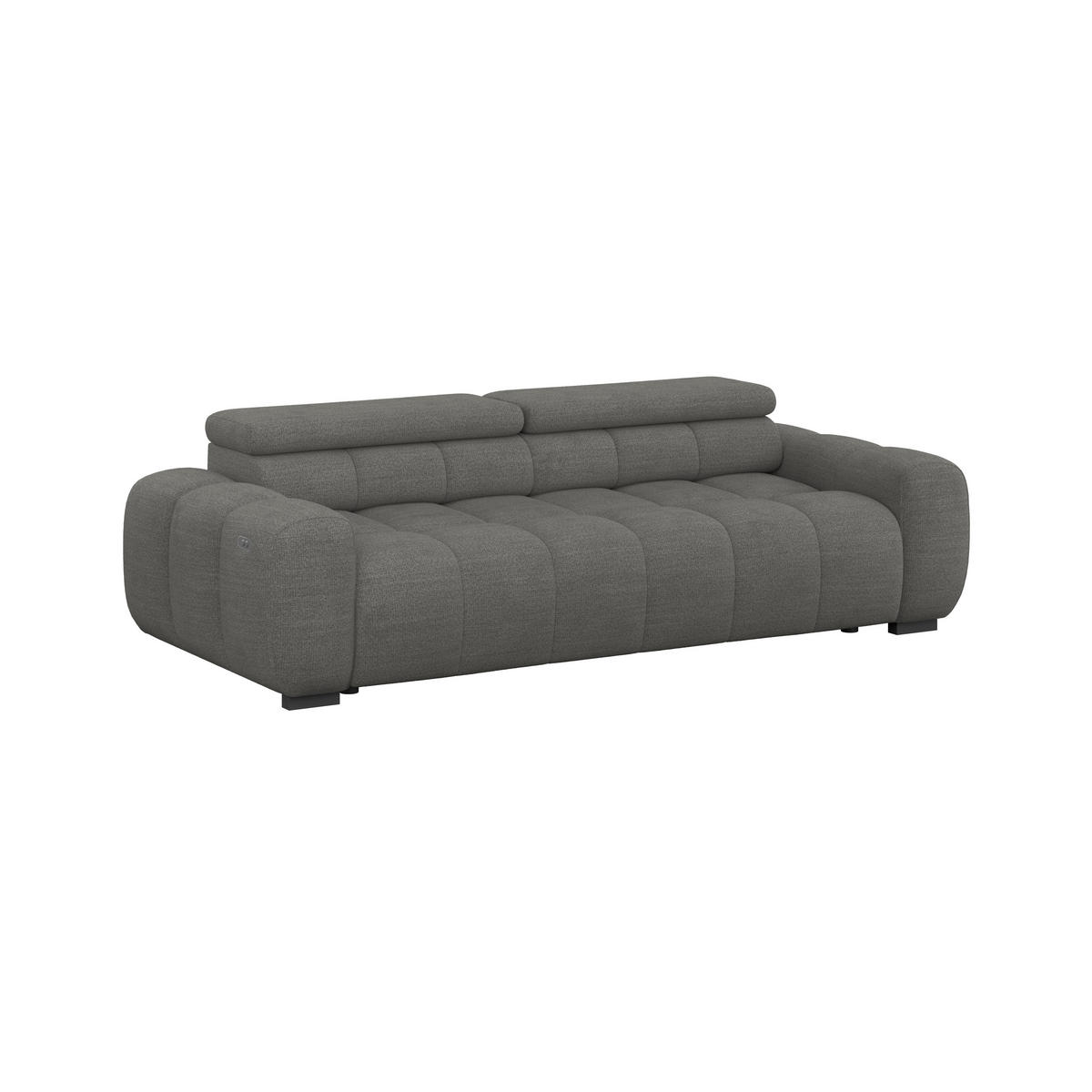 BIGSOFA inkl. mot. Funktion Webstoff Anthrazit  - Anthrazit/Schwarz, Design, Kunststoff/Textil (248/77-97/108cm) - Welnova