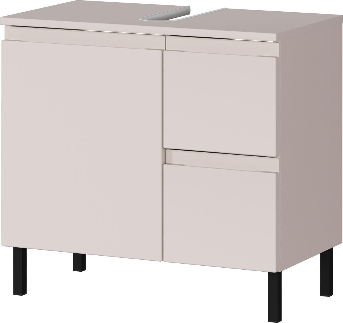 WASCHBECKENUNTERSCHRANK 60/56/34 cm  - Kaschmir/Schwarz, MODERN, Holzwerkstoff/Metall (60/56/34cm) - Germania