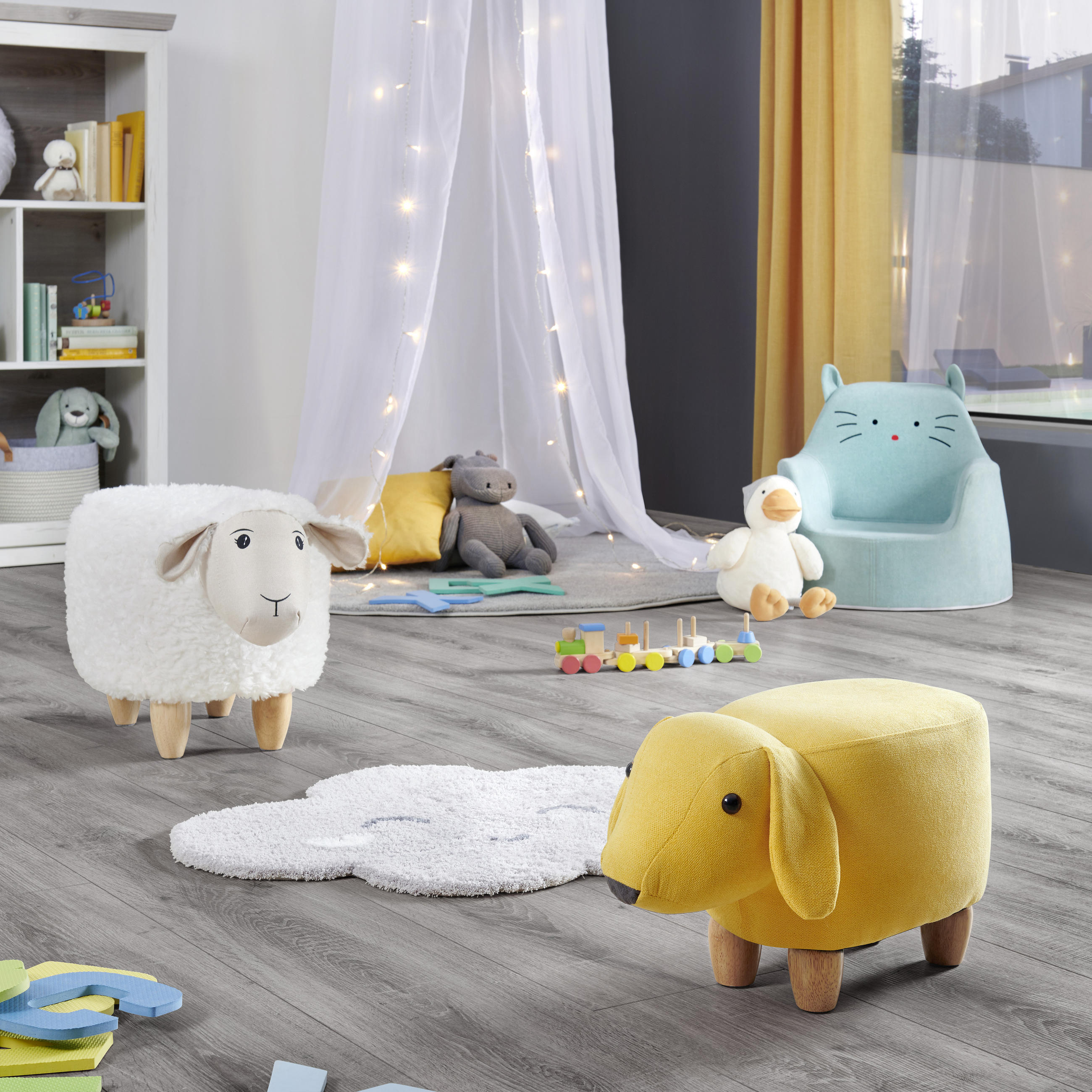 KINDERSESSEL - Gelb, LIFESTYLE, Textil (50/27/28cm) - Jimmylee
