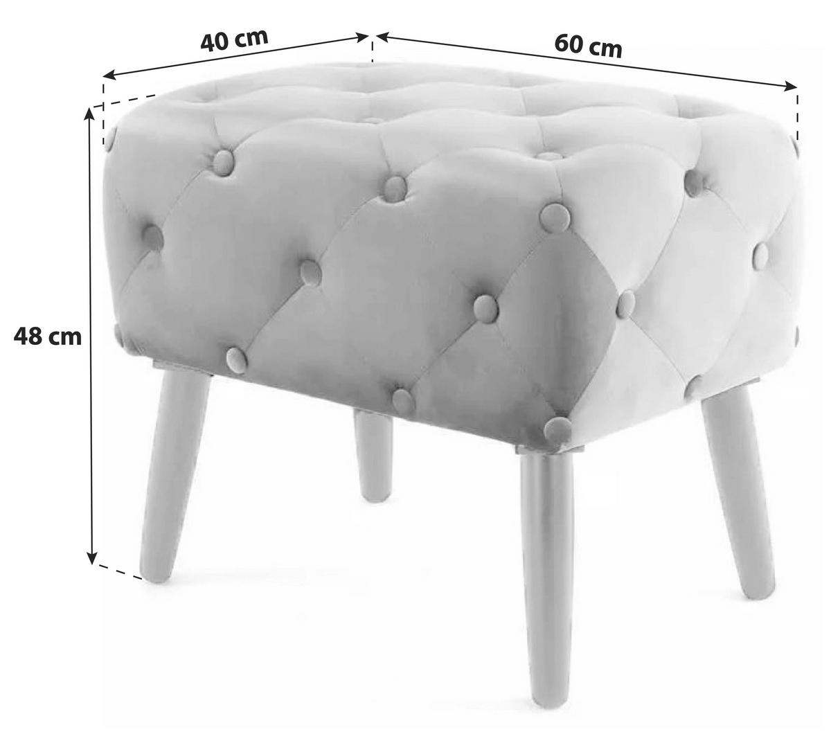 TABURETKA, textil, kompozitné drevo, 40/48/60 cm - čierna/sivá, Basics, kompozitné drevo/textil (40/48/60cm)