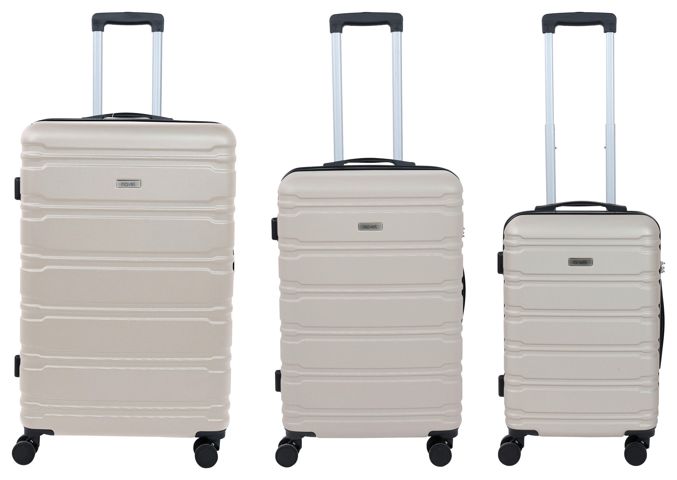 REISEKOFFERSET Champagner 3-teilig  - Champagner, Basics, Kunststoff/Textil - Novel