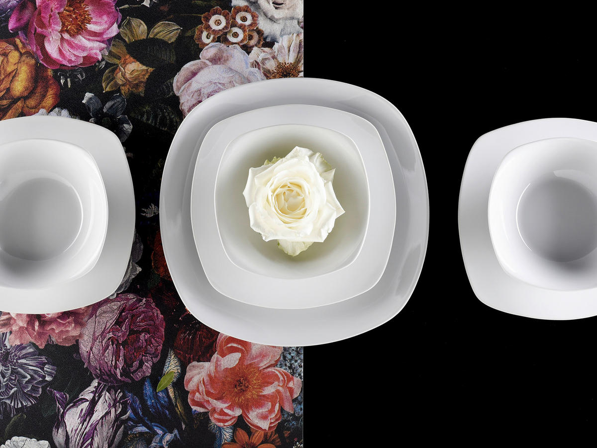 KOMBINOVANÝ SERVIS, 16-dielne, porcelán - biela, Basics, keramika - Creatable
