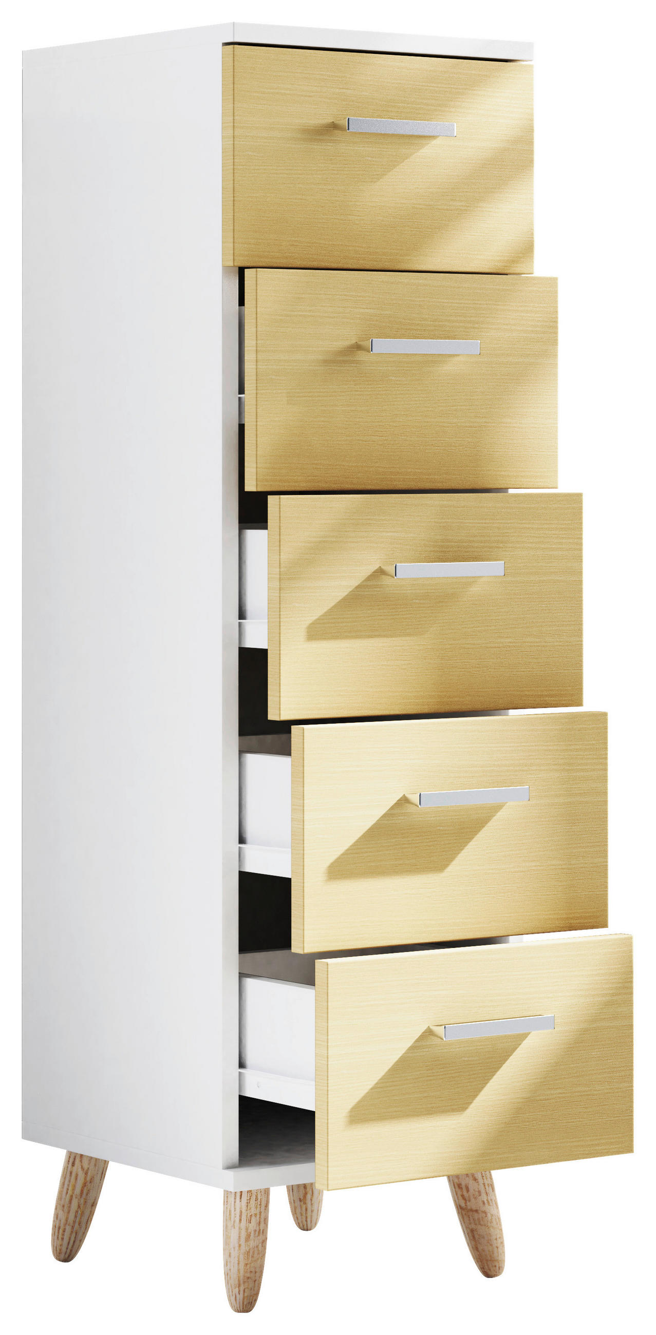 MIDISCHRANK 30/100/30 cm - Honigeiche/Silberfarben, MODERN, Holzwerkstoff/Kunststoff (30/100/30cm) - MID.YOU