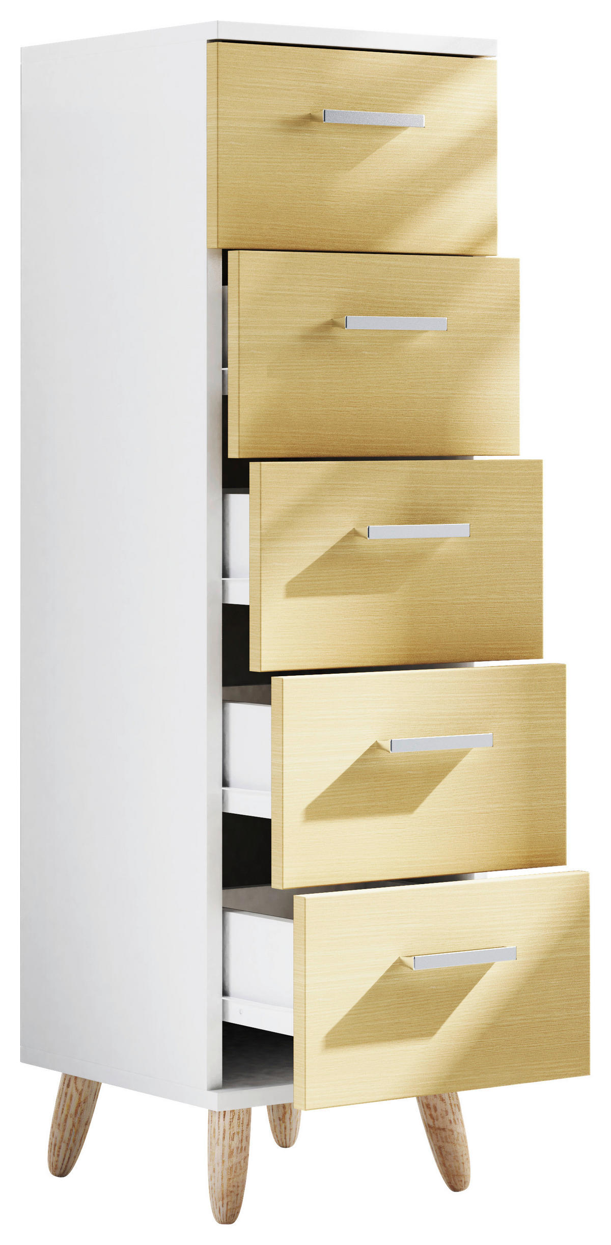 MIDISCHRANK 30/100/30 cm  - Honigeiche/Silberfarben, MODERN, Holzwerkstoff/Kunststoff (30/100/30cm) - MID.YOU