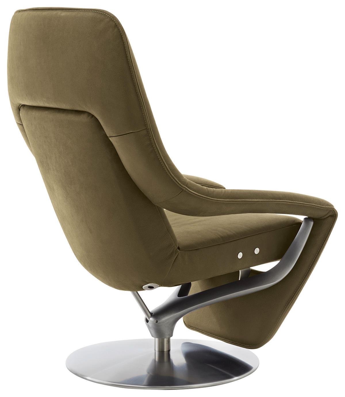 RELAXSESSEL in Leder Grün  - Nickelfarben/Grün, Design, Leder/Metall (77/113/91cm) - Koinor