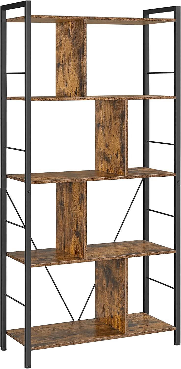 Boxxx REGÁL, hnědá, černá, uhlíková ocel, 74/150/30 cm