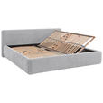 POLSTERBETT Bettkasten, Lattenroste Hellgrau 180/200 cm  - Birkefarben/Buchefarben, Design, Holz/Textil (180/200cm) - Xora