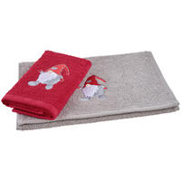 RUČNÍK PRO HOSTY, 30/50 cm, šedá, červená - šedá/červená, Konvenční, textil (30/50cm) - X-Mas
