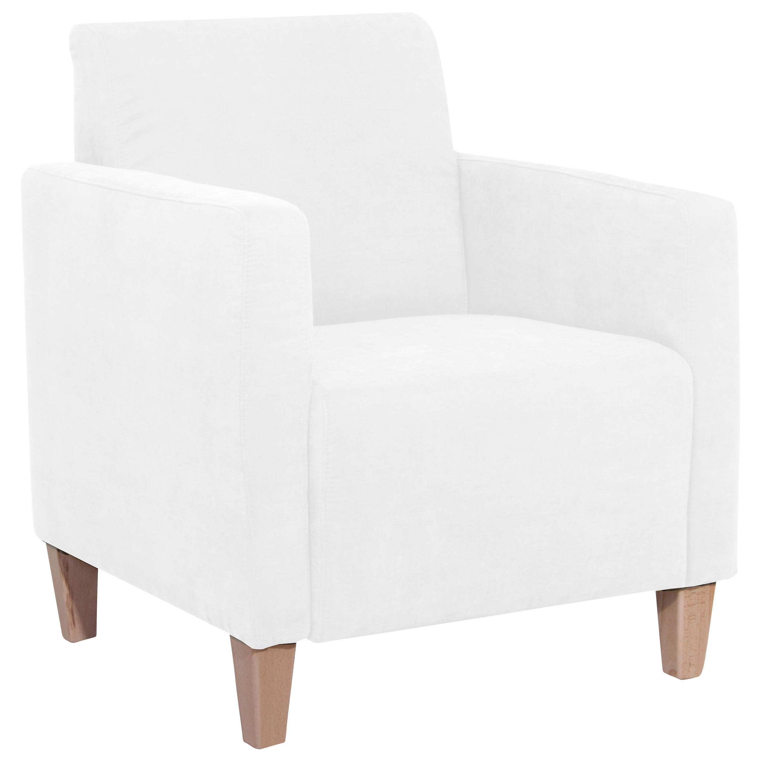SESSEL Velours Creme    - Creme/Naturfarben, Design, Holz/Textil (71/81/70cm) - Max Winzer