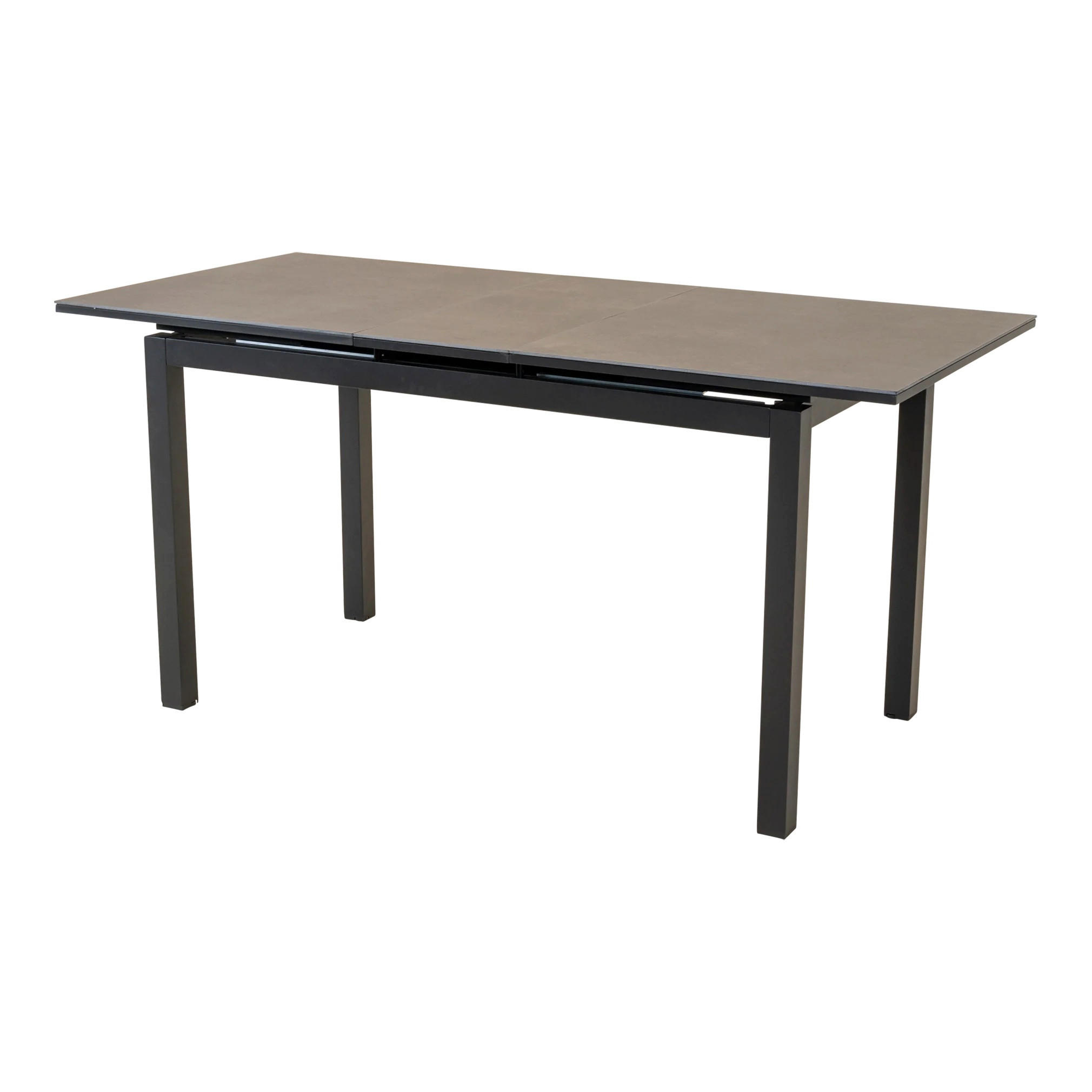 GARTENTISCH 130-160/75/76 cm Metall, Kunststoff rechteckig  - Schieferfarben/Anthrazit, MODERN, Kunststoff/Metall (130-160/75/76cm) - Ambia Garden