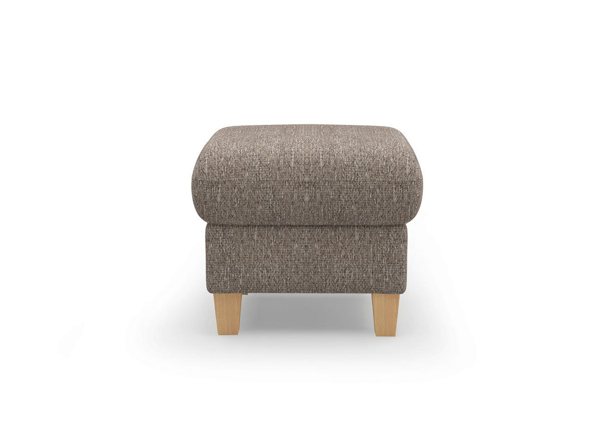 HOCKER GLENDALE E Chenille Cappuccino  - Eichefarben/Cappuccino, KONVENTIONELL, Holz/Textil (58/48/58cm) - Sit & More
