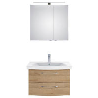 BADEZIMMER 3-teilig  in 82 cm  - Chromfarben/Eichefarben, KONVENTIONELL, Glas/Holzwerkstoff (82cm) - Pelipal