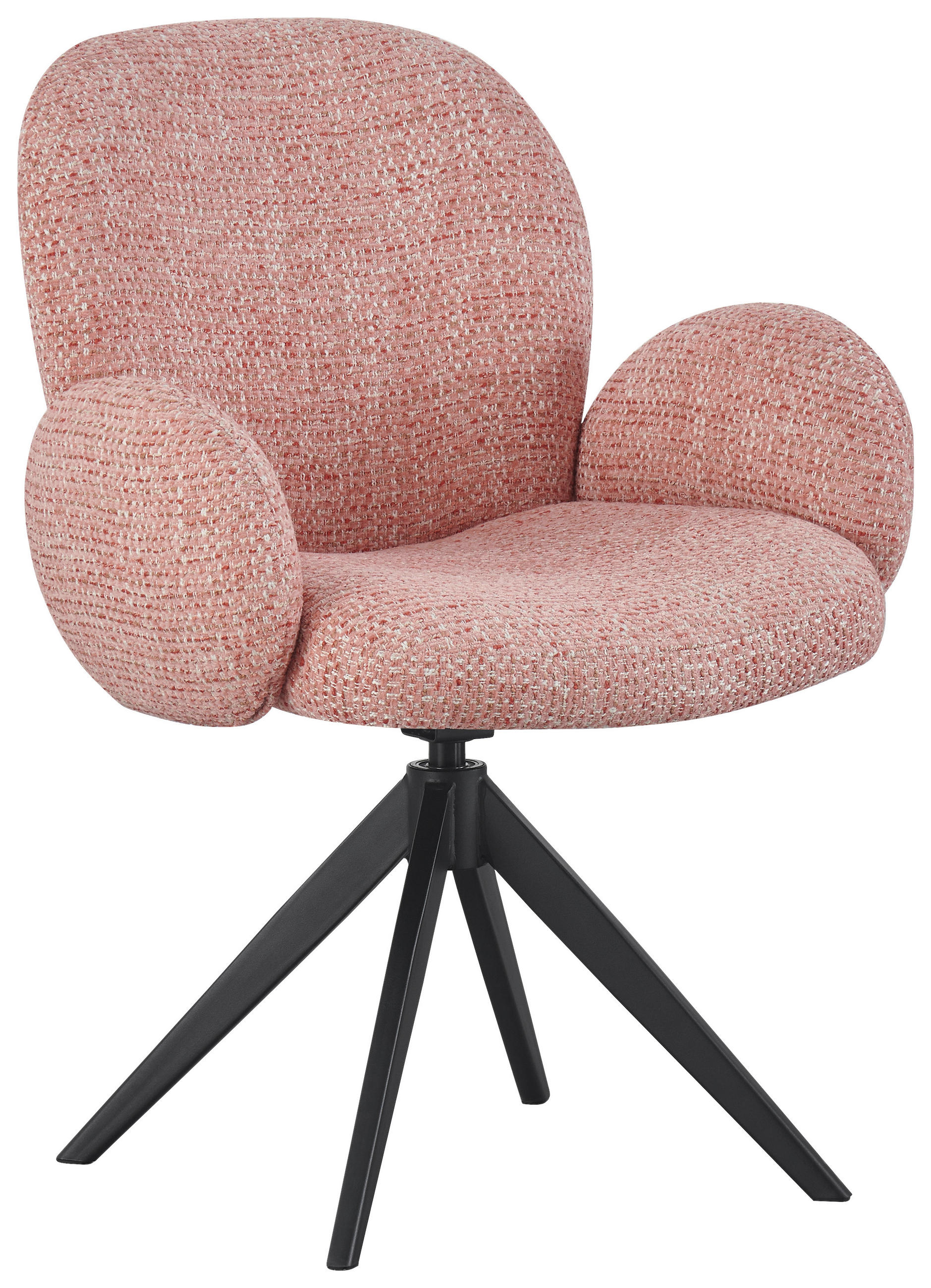 ARMLEHNSTUHL  in Eisen Webstoff  - Schwarz/Rosa, Design, Textil/Metall (63/87/65cm) - Novel