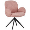 ARMLEHNSTUHL  in Eisen Webstoff  - Schwarz/Rosa, Design, Textil/Metall (63/87/65cm) - Novel