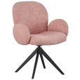 ARMLEHNSTUHL in Eisen Webstoff - Schwarz/Rosa, Design, Textil/Metall (63/87/65cm) - Novel