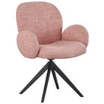 ARMLEHNSTUHL  in Eisen Webstoff  - Schwarz/Rosa, Design, Textil/Metall (63/87/65cm) - Novel