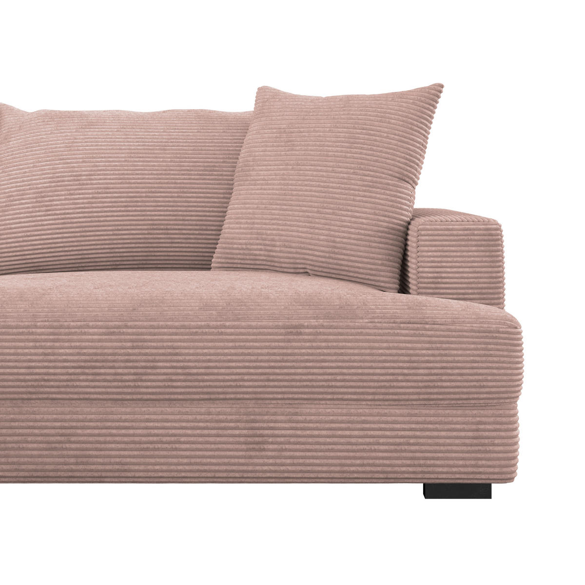 ECKSOFA Rosa Cord  - Schwarz/Rosa, MODERN, Textil (180/265cm) - P & B