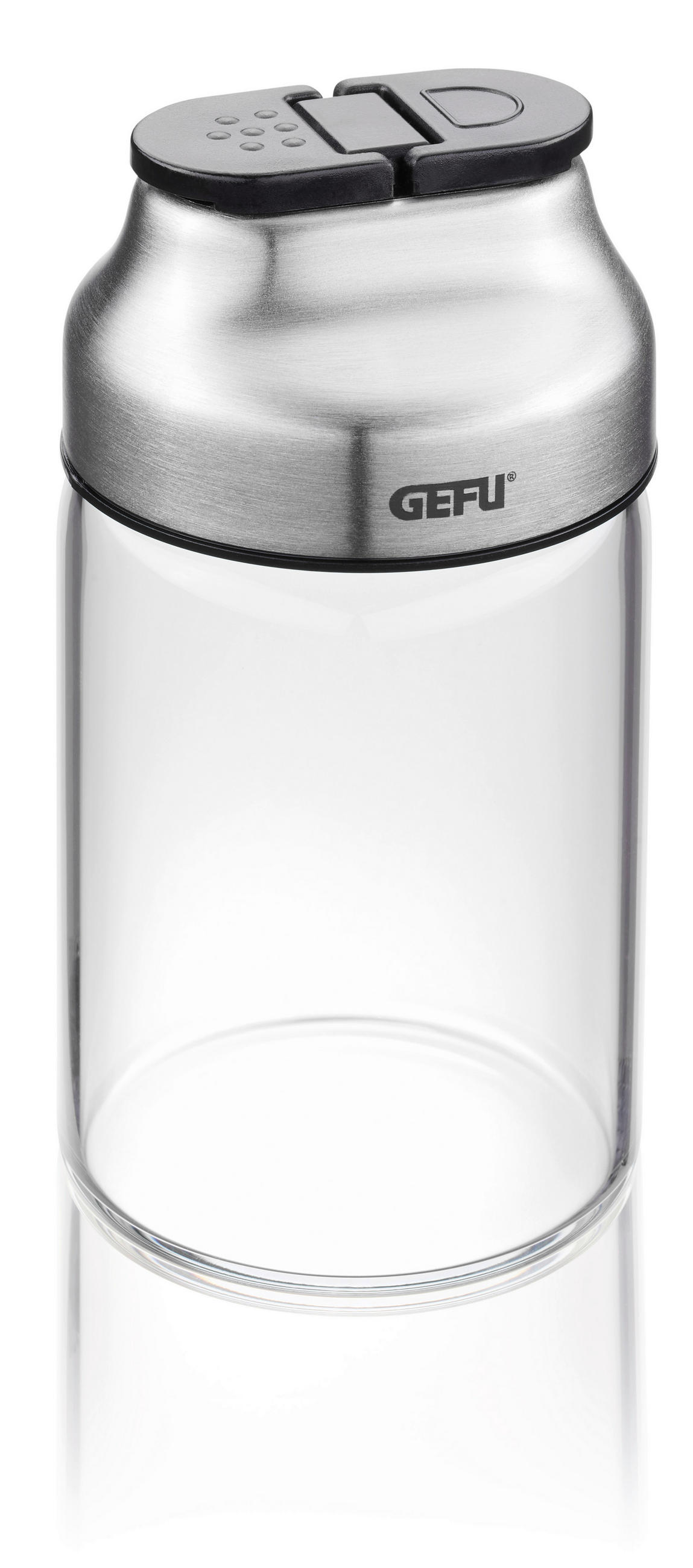 SALZ- UND PFEFFERSTREUER 5,5/10,1 cm   - Silberfarben/Schwarz, Design, Glas/Kunststoff (5,5/10,1cm) - Gefu