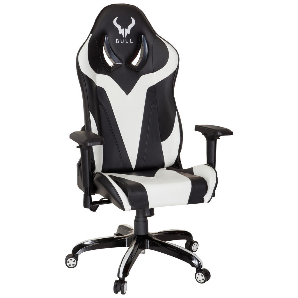 MID.YOU HERNÁ STOLIČKA, vzhľad kože, čierna, biela