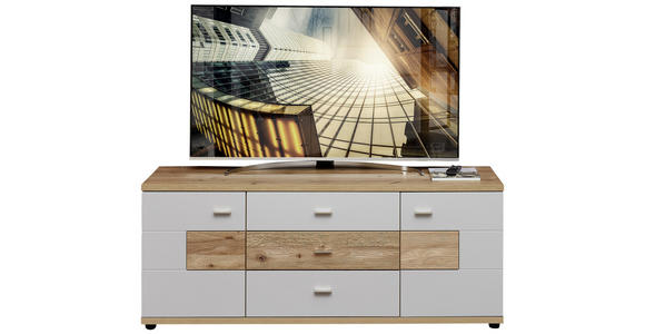 LOWBOARD in 155/60/48 cm - Wildeiche/Hellgrau, Design, Holz/Holzwerkstoff (155/60/48cm) - Novel