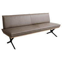 SITZBANK 214/88/66 cm Echtleder Schlammfarben Holz, Metall  - Schlammfarben/Schwarz, Design, Leder/Holz (214/88/66cm) - Koinor