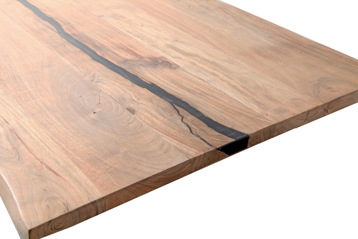 ESSTISCH in Holz, Metall, Naturmaterialien 200/100/76 cm  - Schwarz/Braun, LIFESTYLE, Naturmaterialien/Holz (200/100/76cm) - Landscape