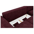 ECKSOFA in Samt Bordeaux  293/195 cm  - Chromfarben/Bordeaux, KONVENTIONELL, Kunststoff/Textil (293/195cm) - Carryhome