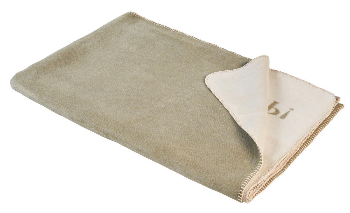 WOHNDECKE MELANGE DOUBLEFACE 150/200 cm  - Naturfarben/Olivgrün, Design, Textil (150/200cm) - Joop!