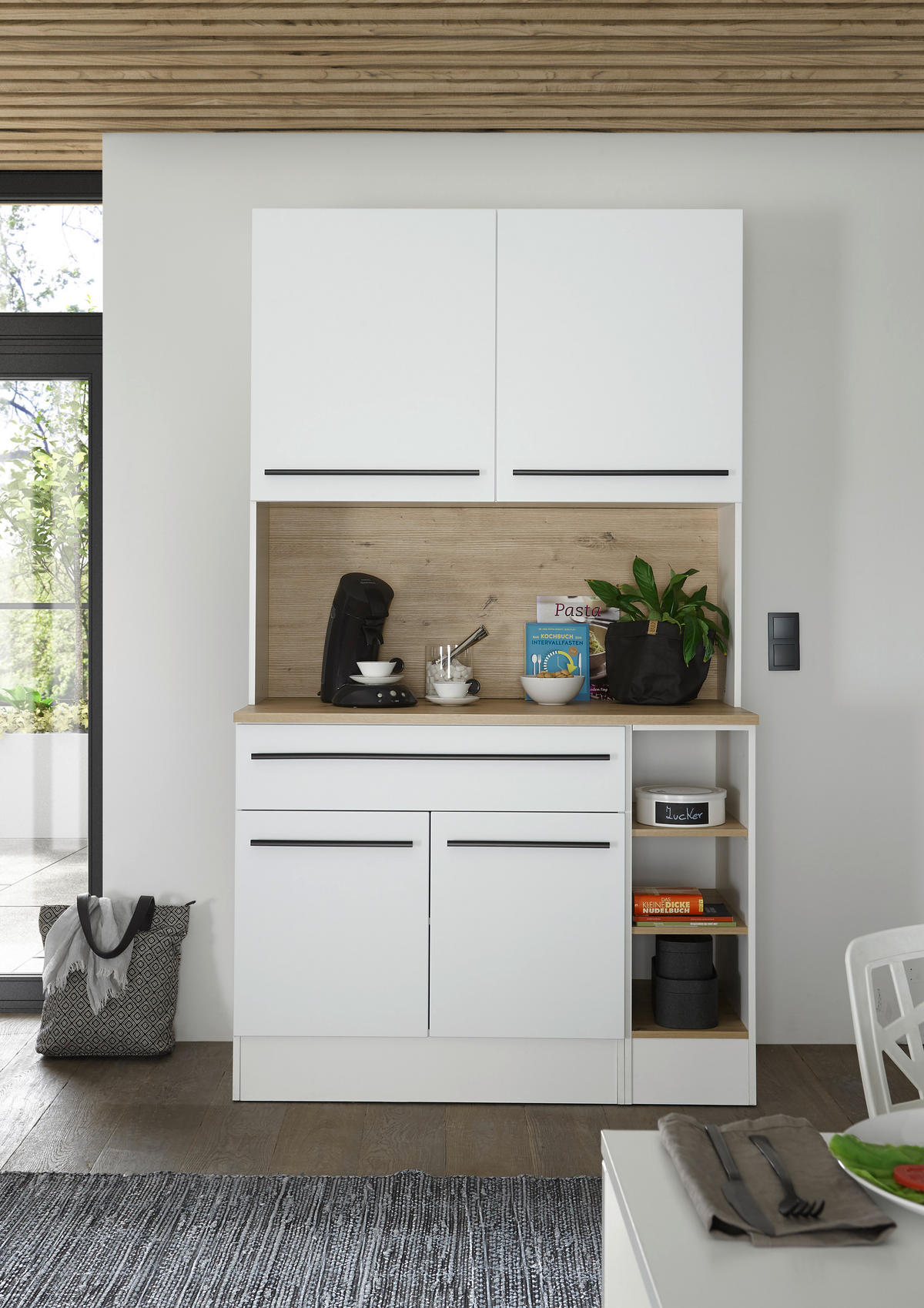 BUFFET 120/211/58 cm  in Weiß, Eiche Artisan  - Weiß/Eiche Artisan, Basics, Holzwerkstoff/Kunststoff (120/211/58cm) - MID.YOU