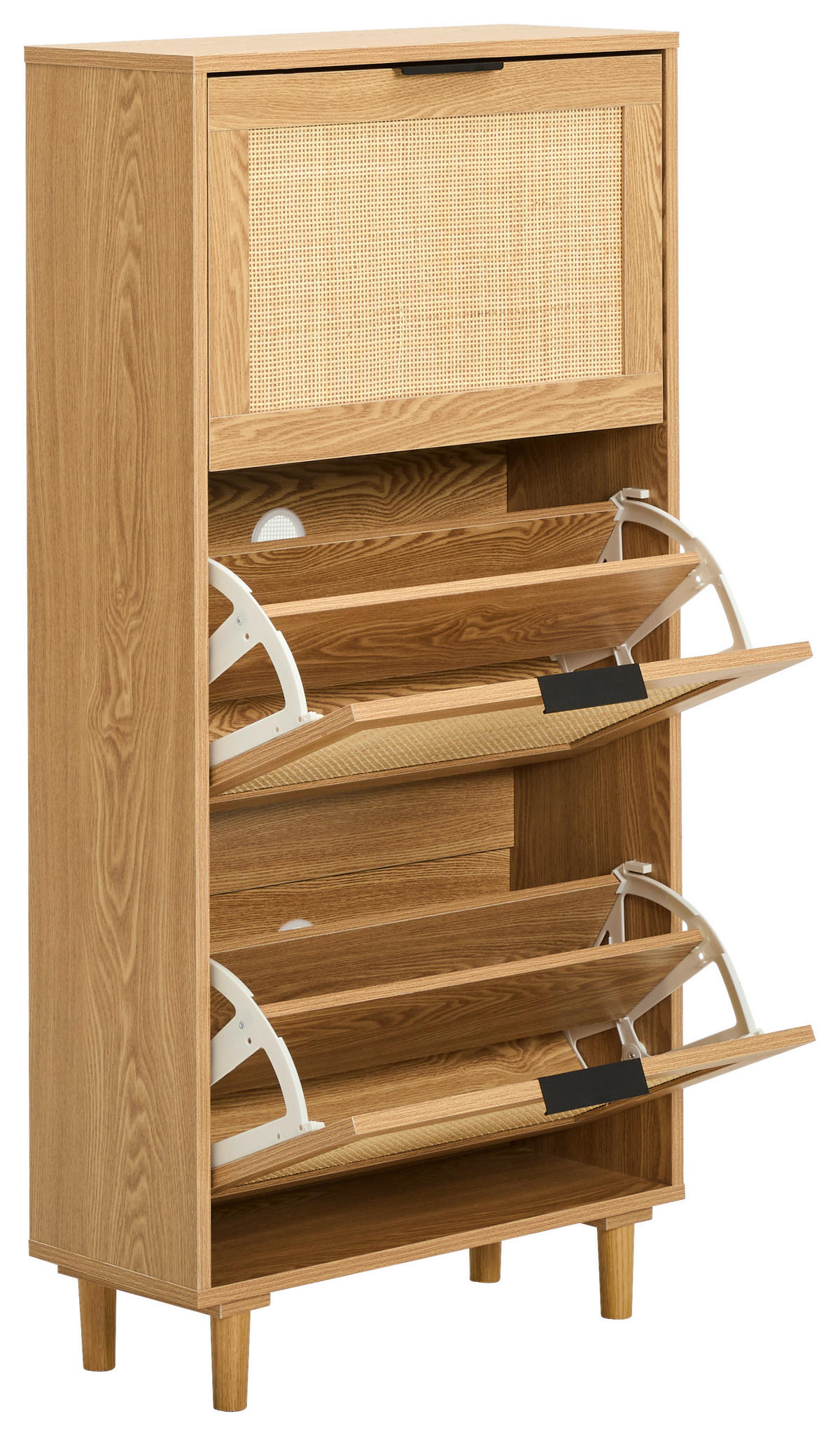 MEUBLE À CHAUSSURES ABATTANT - Schwarz/Naturfarben, Natur, Holz/Holzwerkstoff (58/118,5/23cm) - MID.YOU