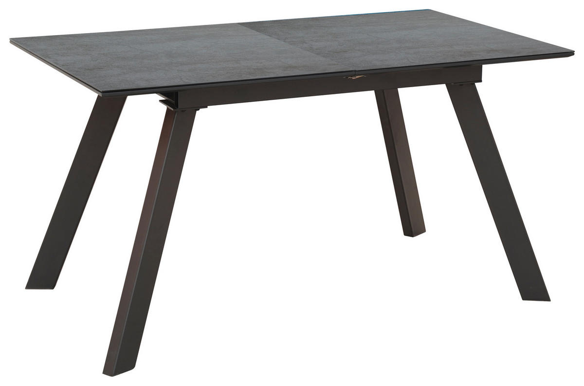 ESSTISCH in Metall, Glas, Holzwerkstoff 140-180/80/76 cm  - Grau, Design, Glas/Holzwerkstoff (140-180/80/76cm) - Carryhome