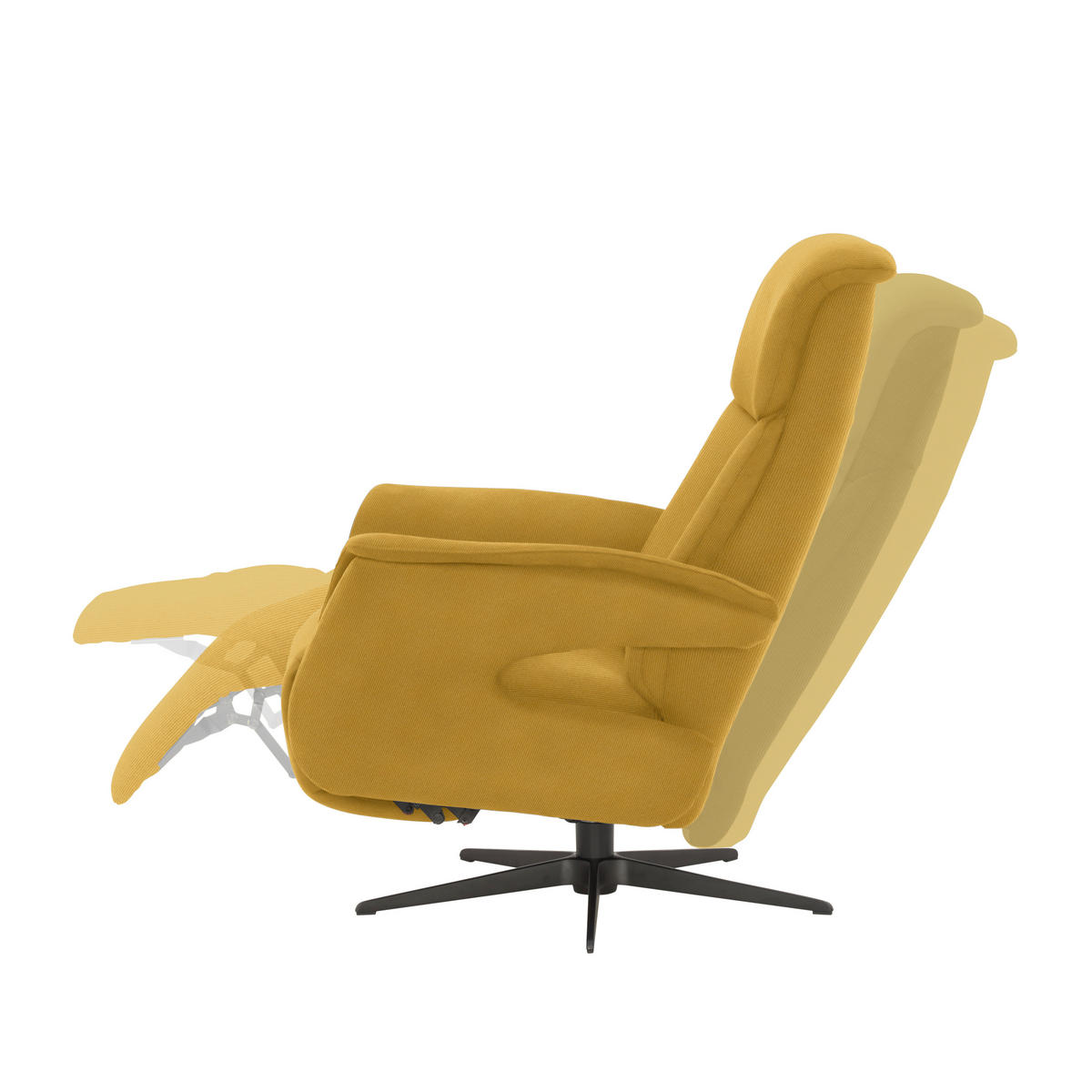 RELAXSESSEL in Textil Currygelb  - Currygelb/Schwarz, Design, Textil/Metall (78/101/88cm) - Welnova