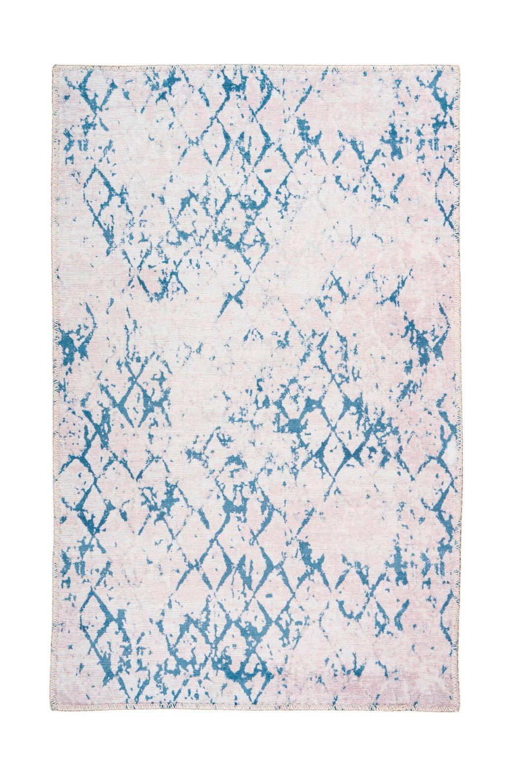 LÄUFER 80/150 cm Peron 400 Weiß / Blau  - Blau/Weiß, KONVENTIONELL, Textil (80/150cm)