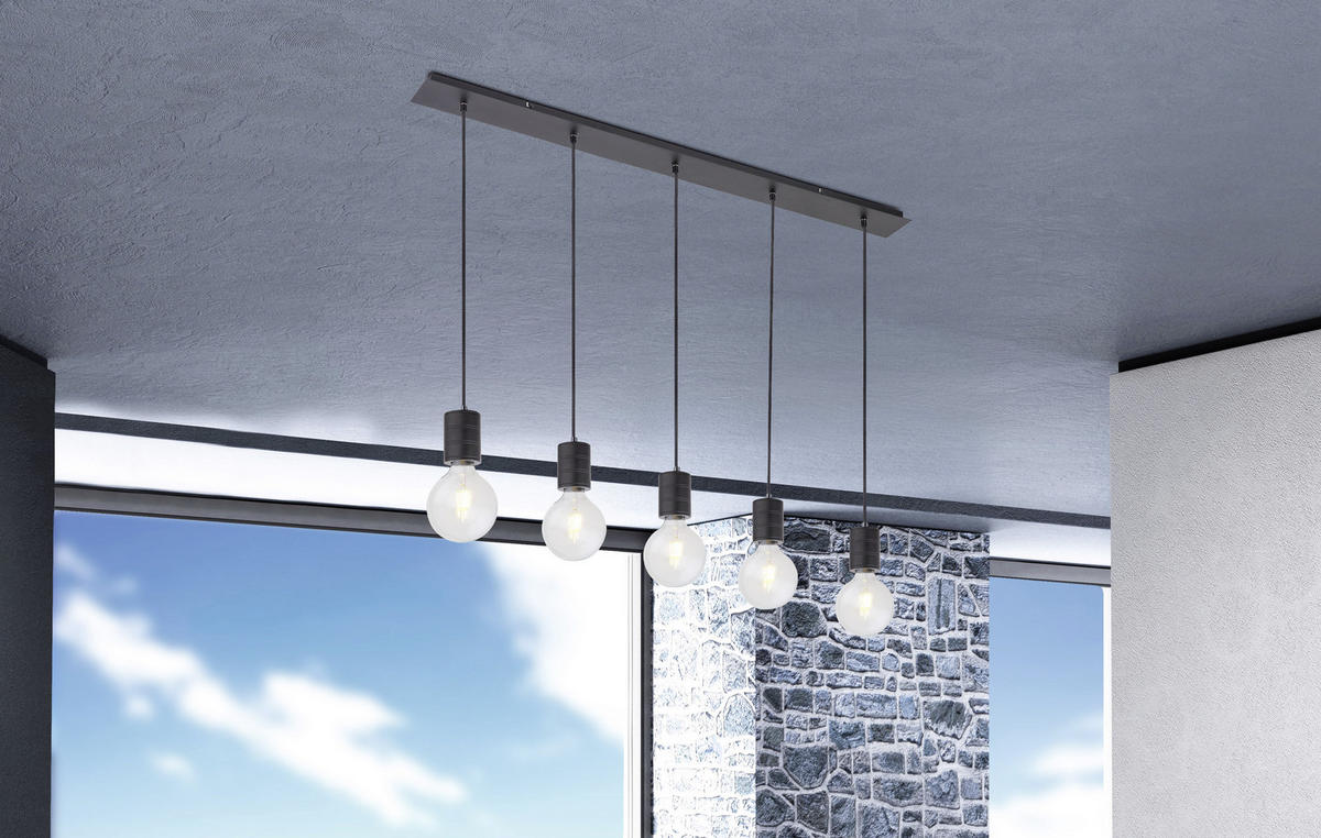 HÄNGELEUCHTE 115/10/120 cm  - Schwarz, Design, Metall (115/10/120cm) - Marama