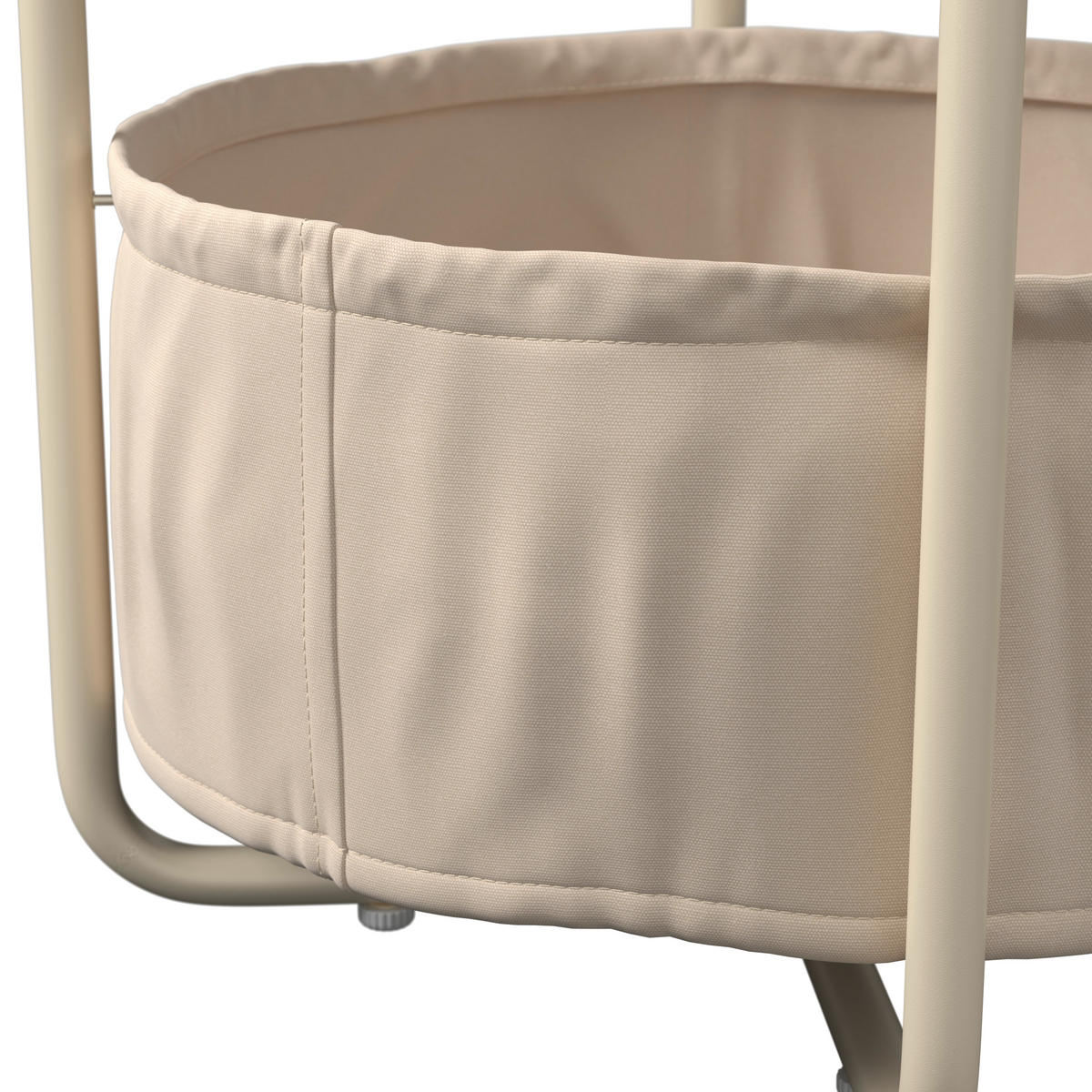 SIDOBORD i metall, textil 50/50/51 cm  - beige, Design, metall/textil (50/50/51cm) - Ambia Garden