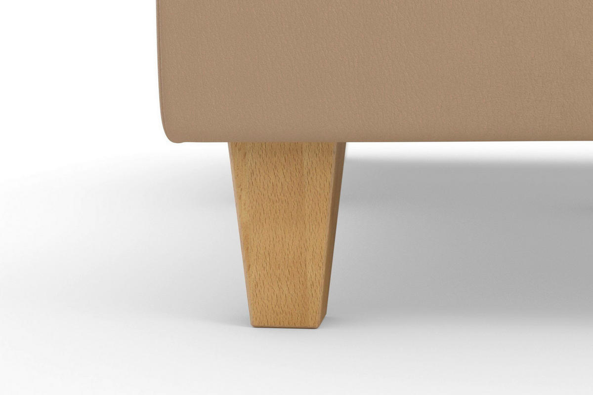 WOHNLANDSCHAFT PALMERA E Cappuccino Echtleder  - Eichefarben/Cappuccino, Basics, Leder/Holz (212/308/163cm) - Sit & More