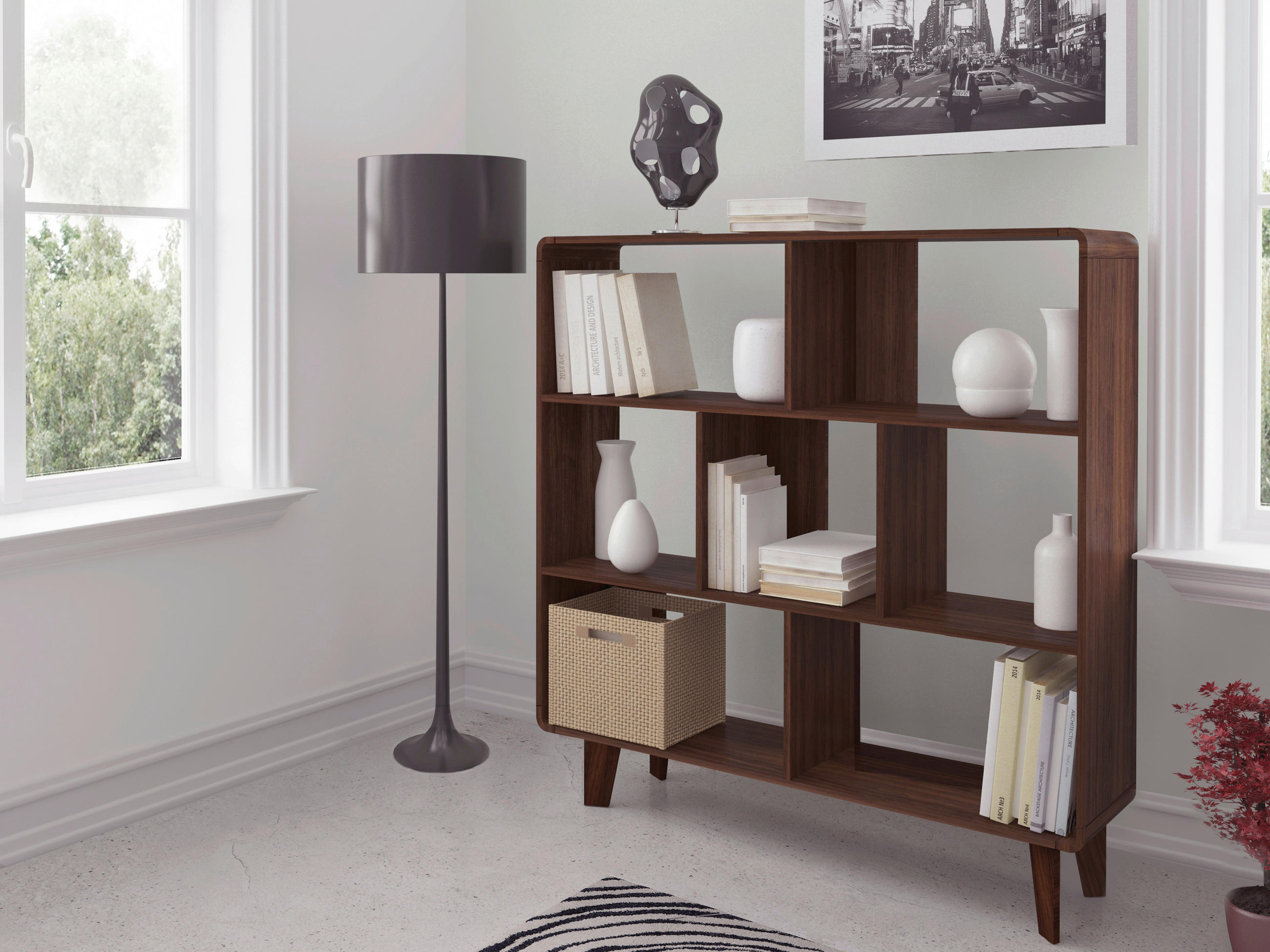 REGAL Walnussfarben  - Walnussfarben, Design, Holzwerkstoff (122/126/29cm) - MID.YOU