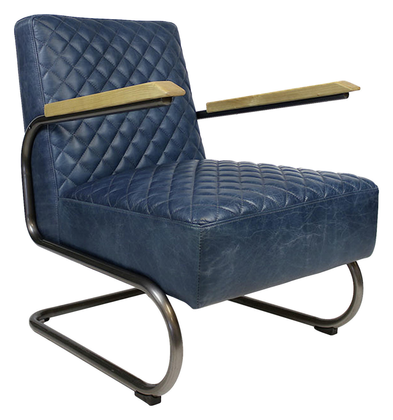 Sessel in Leder Blau