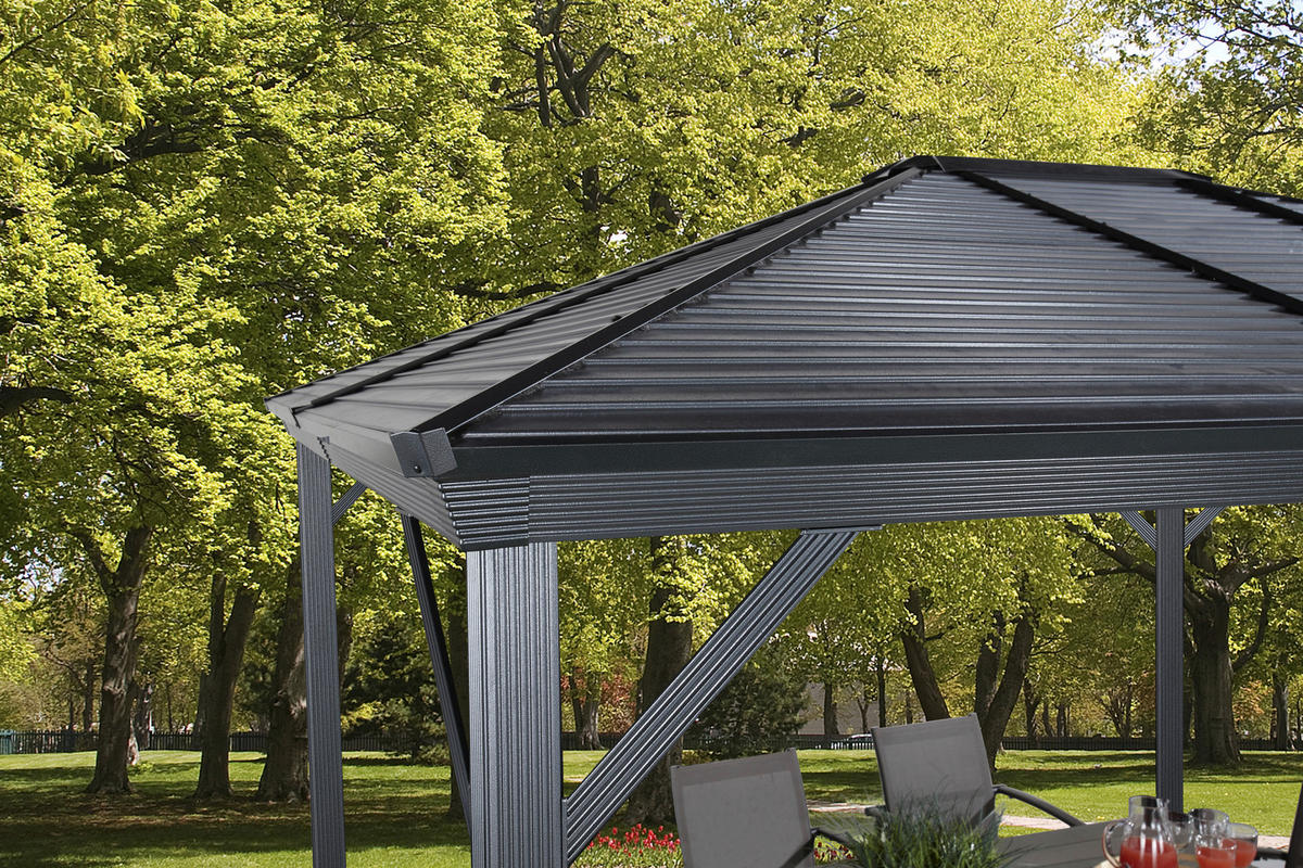 PAVILLON 296/261/423 cm Aluminium  - Anthrazit, Basics, Metall (296/261/423cm)