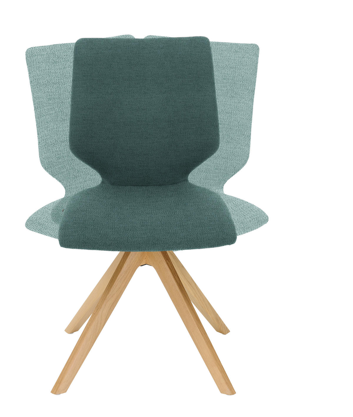 STUHL Struktur  - Türkis/Eichefarben, Design, Holz/Textil (50/92/64cm) - Venjakob