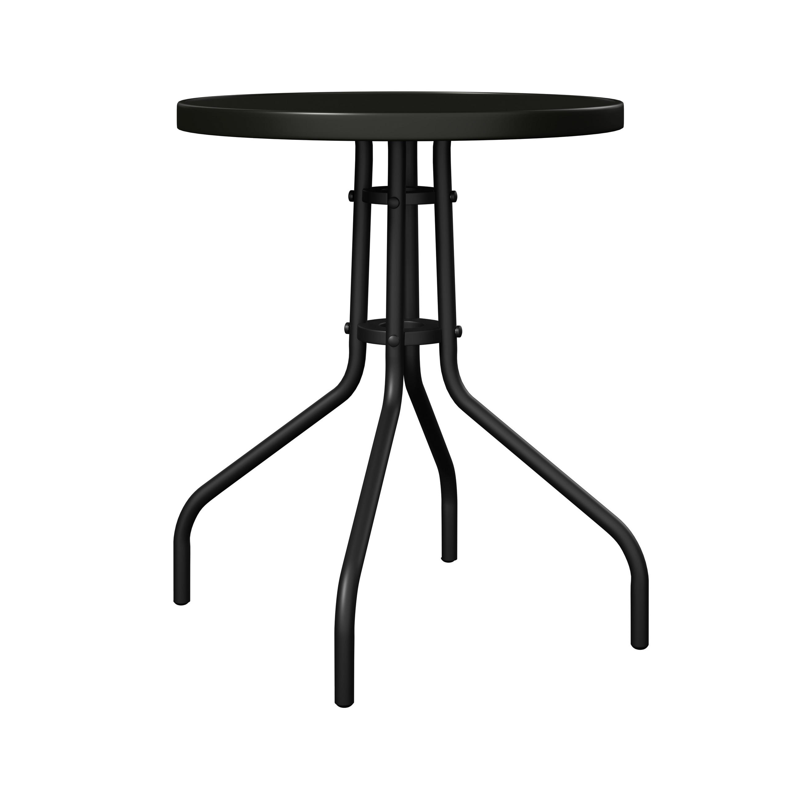 BALKONSET  - Schwarz/Naturfarben, Basics, Glas/Kunststoff (55/78/55cm) - Ambia Garden