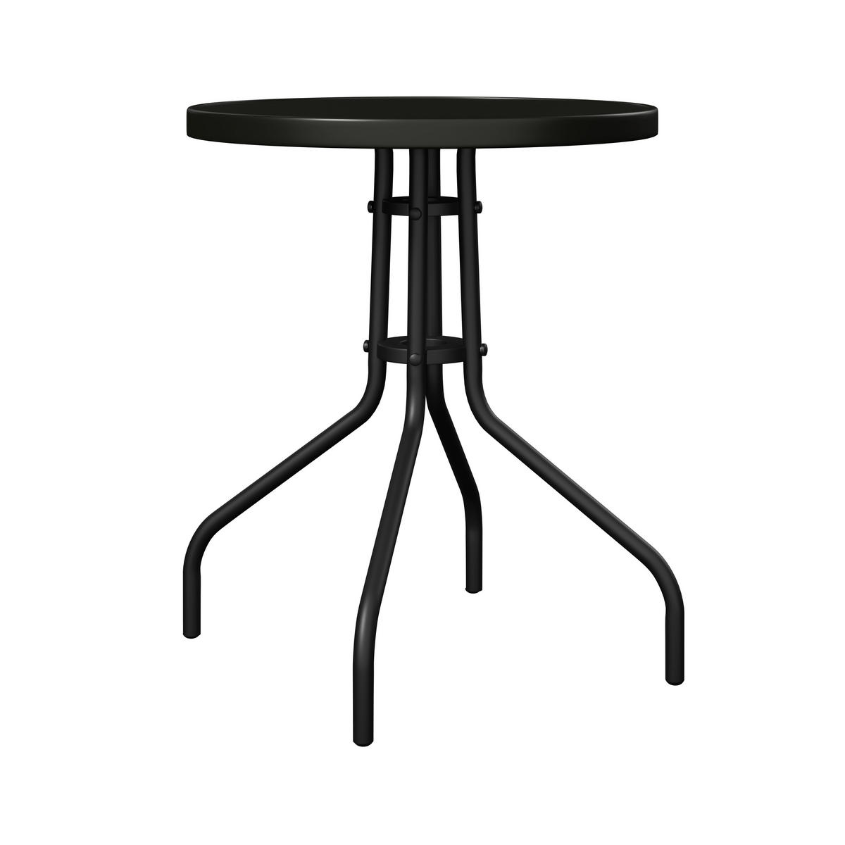 BALKONSET  - Schwarz/Naturfarben, Basics, Glas/Kunststoff (55/78/55cm) - Ambia Garden