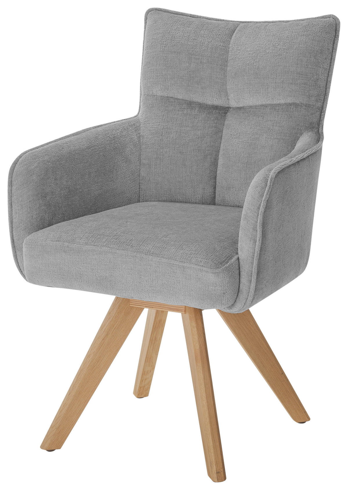 ARMLEHNSTUHL  in Mikrofaser  - Eichefarben/Grau, Design, Holz/Textil (59/89/63cm) - SetOne by Musterring