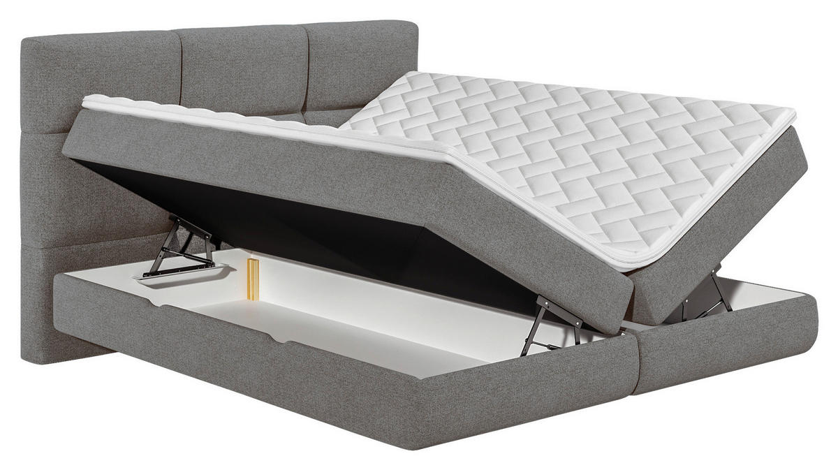 BOXSPRINGBETT 180/200 cm  in Anthrazit  - Anthrazit/Schwarz, Basics, Holz/Holzwerkstoff (180/200cm) - Esposa