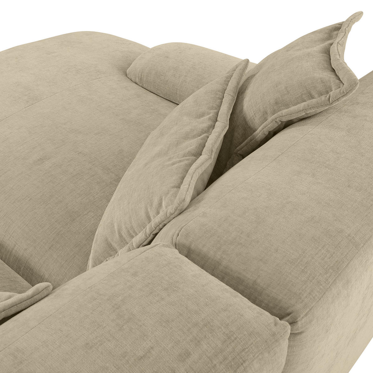 ECKSOFA in Flachgewebe Beige  - Beige/Schwarz, Konventionell, Kunststoff/Textil (174/274cm) - Carryhome