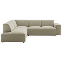 ECKSOFA Sandfarben Cord  - Sandfarben/Schwarz, Design, Kunststoff/Textil (210/270cm) - Pure Home Lifestyle