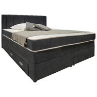 BOXSPRING KREVET     tamnosiva  - tamnosiva, Konvencionalno, tekstil/pločasti materijal (162/120/210cm) - Carryhome