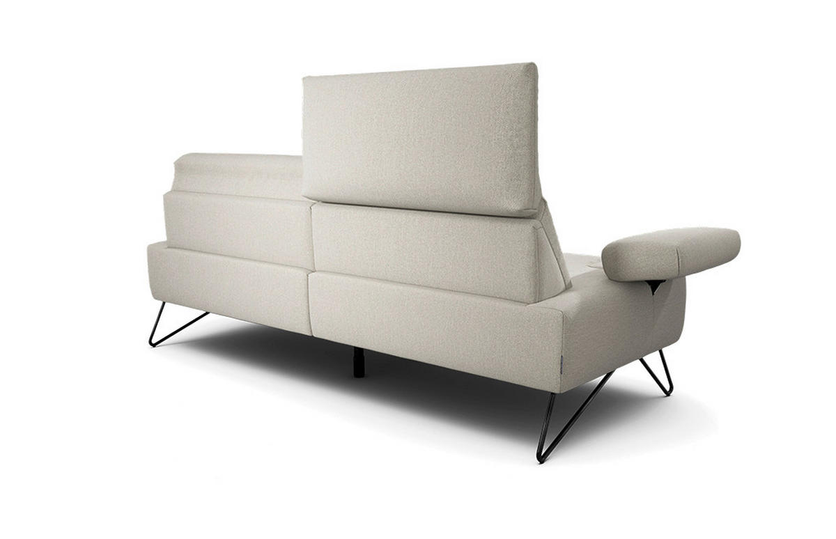 2,5-SITZER Chenille Naturfarben  - Schwarz/Naturfarben, Design, Textil/Metall (204-234/85/86-94cm) - SENSOO